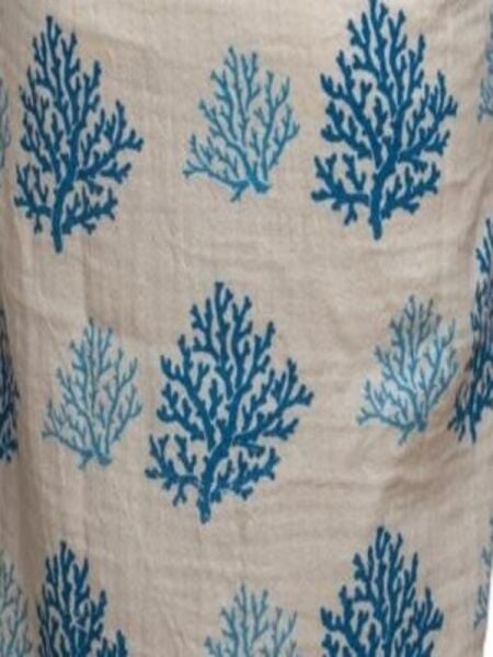 %100 Pamuk Çift Kat Müslin Plaj Havlusu - Mavi Mercan