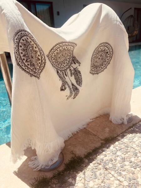 %100 Pamuk Çift Kat Müslin Plaj Havlusu - Rüya